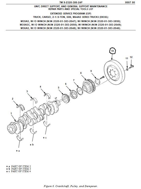 Harmonic Balancer Caterpillar Diesel Engine 3126 LMTV FMTV